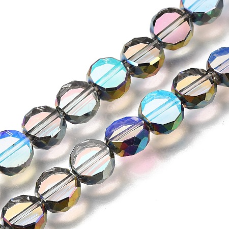 Electroplated Transparent Glass Beads Strands GL-CBA98F0-06C-05-1