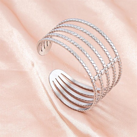304 Stainless Steel Cuff Bangles for Women NL6885-1-1