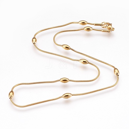 304 Stainless Steel Snake Chain Necklaces X-NJEW-G313-15G-1