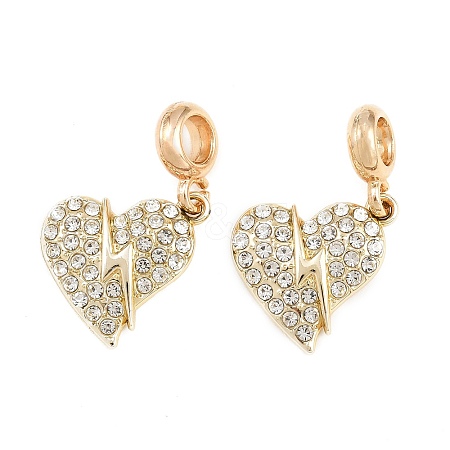 Alloy Crystal Rhinestone European Dangle Charms AL-CBAC2D3-11G-1