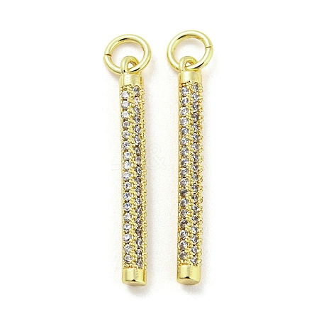 Rack Plating Brass Micro Pave Clear Cubic Zirconia Pendants KK-Q804-23G-1