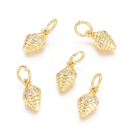 Brass Micro Pave Cubic Zirconia Charms ZIRC-G161-08G-1