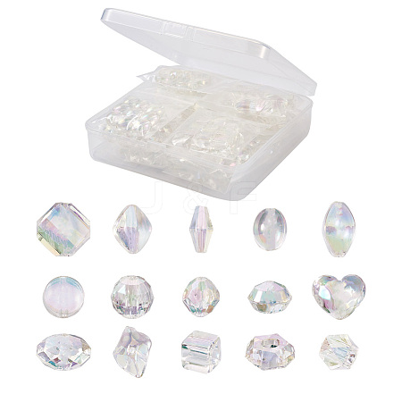 Yilisi 150Pcs 15 Style Transparent Acrylic Beads TACR-YS0001-06-1