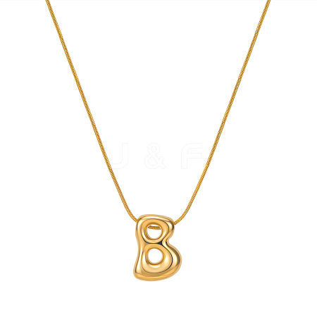 304 Stainless Steel Alphabet Pendant Necklaces for Men and Women GP1122-2-1