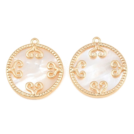Brass & Natural Shell Pendants SH-CBA7BFE-02A-G-1