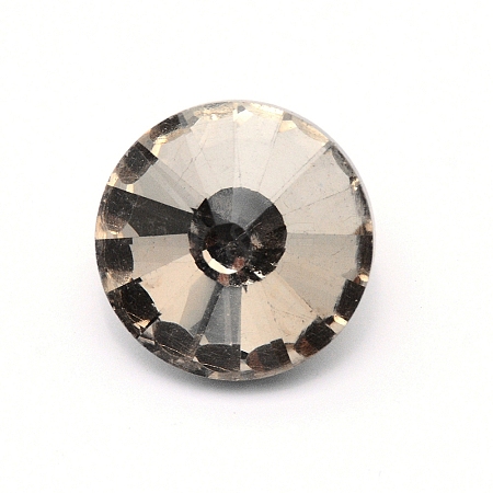 Glass Rhinestone Button BUTT-WH0015-21E-04-1