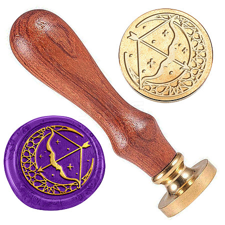 Golden Plated Brass Sealing Wax Stamp Head AJEW-WH0208-953-1