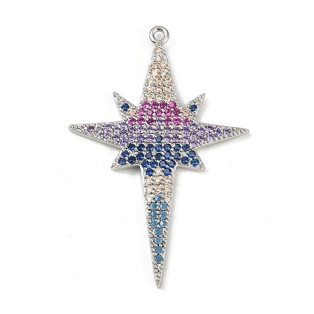 Brass Micro Pave Cubic Zirconia Pendants KK-M322-45P-1