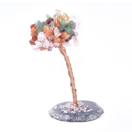 Natural Quartz and Mixed Gemstone Display Decorations DJEW-WH0007-06-1