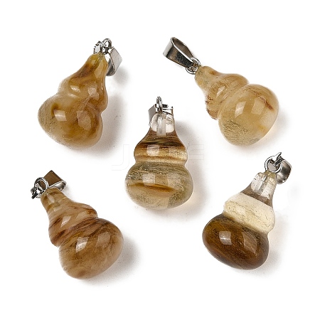 Watermelon Stone Glass Pendants G-B127-03P-01-1