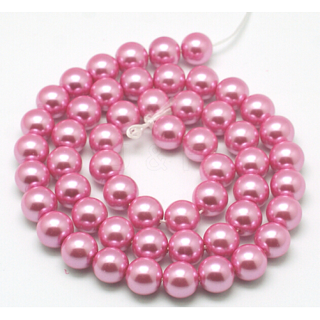 Eco-Friendly Dyed Glass Pearl Round Beads Strands HY-A002-4mm-RB109-1