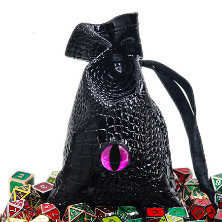 Dragon Eye Imitation Leather Drawstring Gift Bags PW-WG31750-02-1