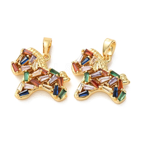 Brass Pave Colorful Cubic Zirconia Pendants KK-A304-04G-1