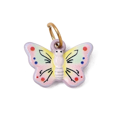Printed 304 Stainless Steel Charms SA-CBA59B8-02H-G-1