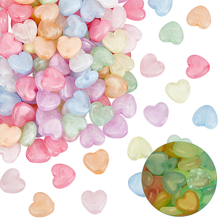 150Pcs Luminous Transparent Acrylic Beads OACR-PA0002-02-1