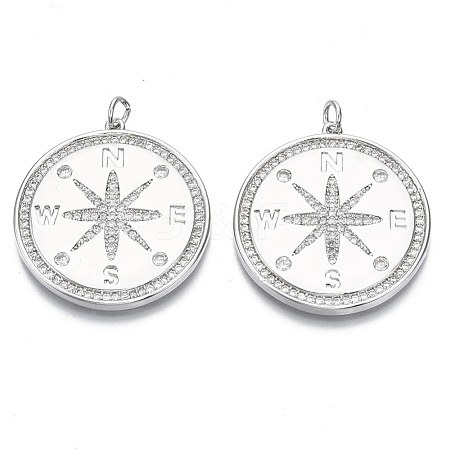 Brass Micro Pave Cubic Zirconia Pendants ZIRC-S061-169P-NF-1