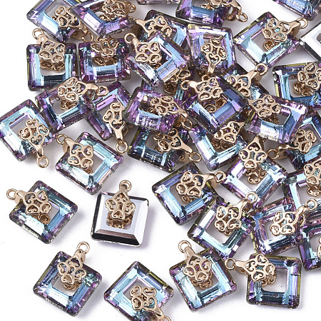 Electroplate Glass Charms X-EGLA-N005-002B-1