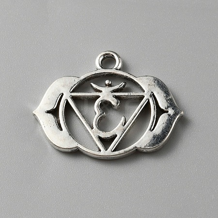 Chakra Zinc Tibetan Style Alloy Pendants FIND-WH0137-05C-AS-1