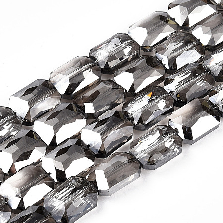 Electroplate Transparent Glass Beads Strands EGLA-WH0005-02B-06-1