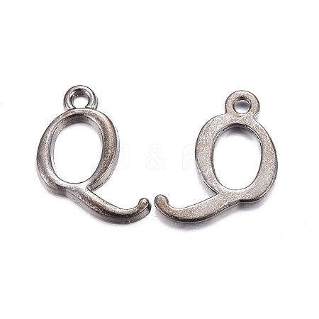 Gunmetal Plated Alloy Letter Pendants LS-PALLOY-J718-01B-Q-1