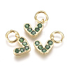 Brass Micro Pave Cubic Zirconia Charms ZIRC-F111-08G-05-1