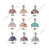 36Pcs 9 Styles Mixed Stone Chip Beaded Alloy Tree of Life European Dangle Charms PALLOY-ME00029-1