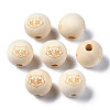 Unfinished Natural Wood European Beads WOOD-S045-147-1