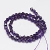 Faceted Natural Amethyst Beads Strands G-K066-09-6mm-2