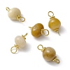 Natural Topaz Jade Links Connectors PALLOY-JF01091-04-1