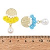 3Pcs 3 Colors Glass Seed Beaded & ABS Plastic Imitation Pearl & Glass Pendants PALLOY-MZ01380-3