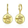 Brass Dangle Hoop Earrings EJEW-BB31950-7