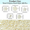 500Pcs 5 Styles ABS Imitation Pearl Beads OACR-PA0001-02-2