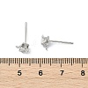 SHEGRACE Brass Clear Cubic Zirconia Square Stud Earring Findings XGR0103P-115P-3