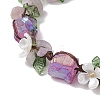 Electroplated Natural Lavender Amethyst Chip Bead Braided Bead Bracelets for Women BJEW-TA00610-02-3