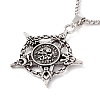 Alloy Star with Skull Pendant Necklace with 201 Stainless Steel Chains for Men Women NJEW-E016-14AS-3