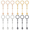 HOBBIESAY 12Pcs 4 Colors Alloy Mini Crown Spoon Pendant Keychain KEYC-HY0001-15-1