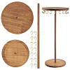 Rotatable Round Wood Jewelry Necklace Display Organizer Hanging Tower Rack NDIS-TAC0001-01B-1