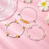 3Pcs 3 Colors Acrylic Charms Bracelets Sets for Women BJEW-TA00577-6