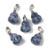Natural Blue Spot Jasper Pendants G-B127-03P-03-2