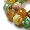 Faceted Natural Fire Crackle Agate Beads Strands G-F447-12mm-M01-4