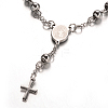 Rosary Bead Bracelets with Cross X-BJEW-E282-03P-2
