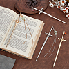 4Pcs 4 Styles Alloy Hair Stick Findings AJEW-FG0007-35-4