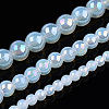 Electroplate Transparent Glass Beads Strands GLAA-T032-T8mm-AB14-4