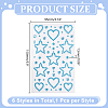 6Pcs 6 Colors Self Adhesive Acrylic Rhinestone Face Gems Stickers AJEW-HY0002-80-4