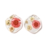 Inner Dried Flower Transparent Resin Pendants LS-RESI-A043-04B-1