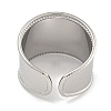 304 Stainless Steel Open Cuff Ring for Women RJEW-U014-16P-3