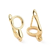 Brass Hoop Earring Findings with Latch Back Closure KK-D086-11G-2