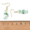 Printed Porcelain & Glass Dangle Earrings EJEW-JE07486-6