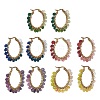 Dyed Natural Malaysia Jade Rondelle Bead & 201 Stainless Steel Hoop Earrings EJEW-JE07415-2