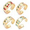 304 Stainless Steel Enamel Cuff Bangles for Women BJEW-B159-02G-4